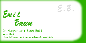 emil baun business card